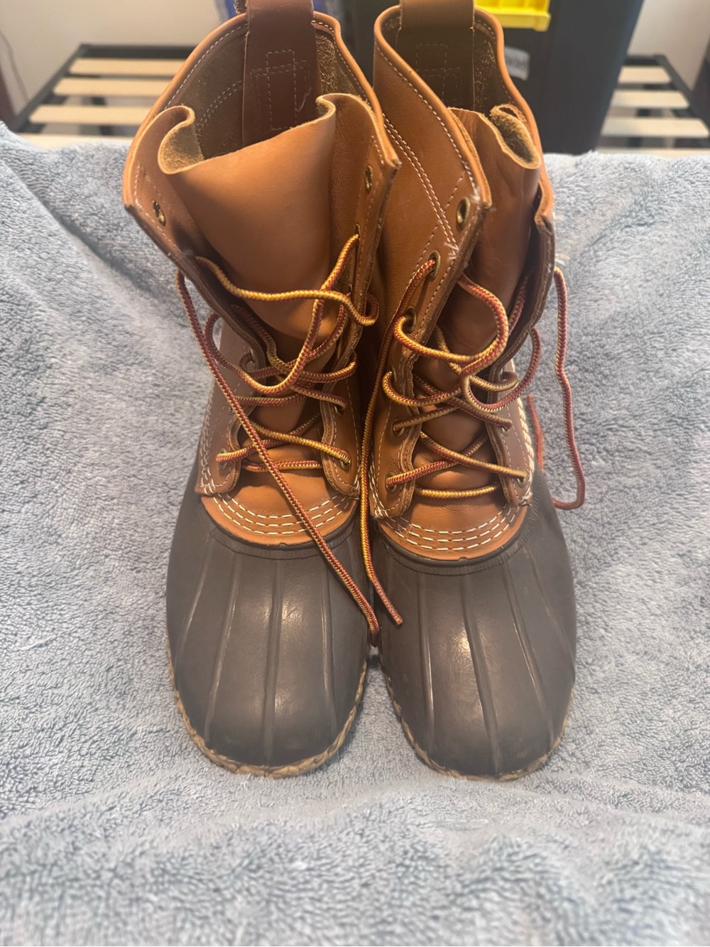 L.L. Bean Brown Leather and Dark Rubber Duck Boots